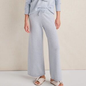 Cashmere Wide Leg Pants-Light Blue